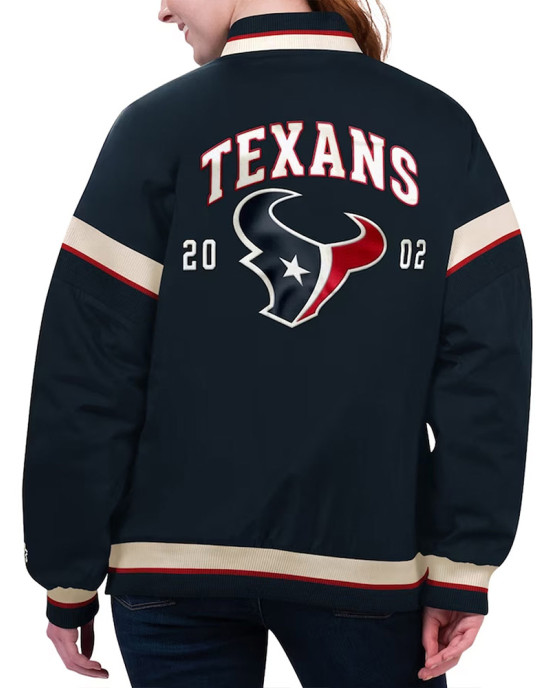 Houston Texans Tournament Navy Varsity Jacket Houston Texans Tournament Navy Varsity Jacket