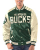 Hunter Green/Cream Milwaukee Bucks Renegade Varsity Satin Jacket Hunter Green/Cream Milwaukee Bucks Renegade Varsity Satin Jacket