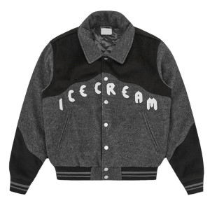 ICECREAM Western Gray Varsity Jacket
