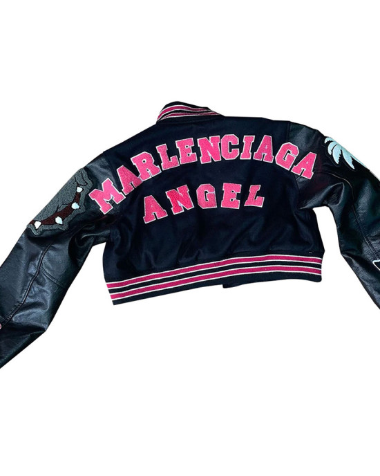 It Girl Marlenciaga Angel Varsity Jacket It Girl Marlenciaga Angel Varsity Jacket
