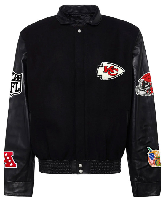 JH Kansas City Chiefs Varsity Black Jacket JH Kansas City Chiefs Varsity Black Jacket