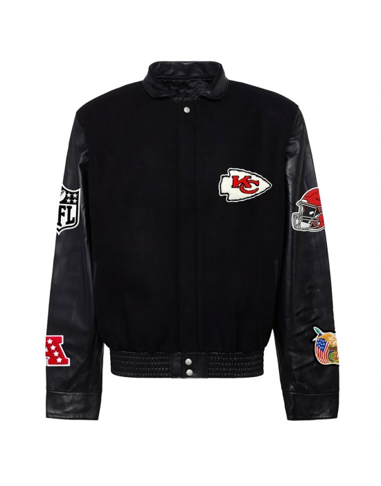 JH Kansas City Chiefs Varsity Black Jacket