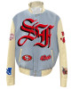 JH San Francisco 49ers Baby Blue Varsity Jacket JH San Francisco 49ers Baby Blue Varsity Jacket