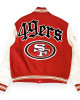 JH San Francisco 49ers Red and Off White Varsity Jacket JH San Francisco 49ers Red and Off White Varsity Jacket