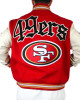 JH San Francisco 49ers Red and Off White Varsity Jacket JH San Francisco 49ers Red and Off White Varsity Jacket