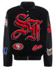 JH San Francisco 49ers Varsity Black Jacket JH San Francisco 49ers Varsity Black Jacket
