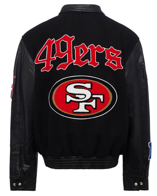 JH San Francisco 49ers Varsity Black Jacket JH San Francisco 49ers Varsity Black Jacket