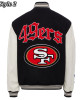 JH San Francisco 49ers Varsity White and Black Jacket JH San Francisco 49ers Varsity White and Black Jacket
