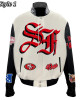 JH San Francisco 49ers Varsity White and Black Jacket JH San Francisco 49ers Varsity White and Black Jacket