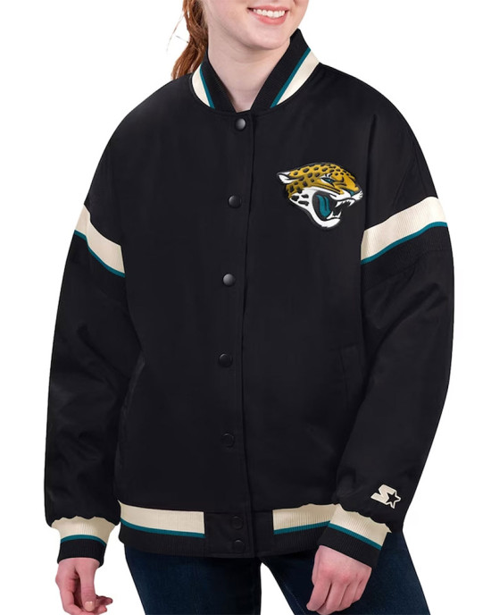 Jacksonville Jaguars Tournament Black Varsity Jacket Jacksonville Jaguars Tournament Black Varsity Jacket