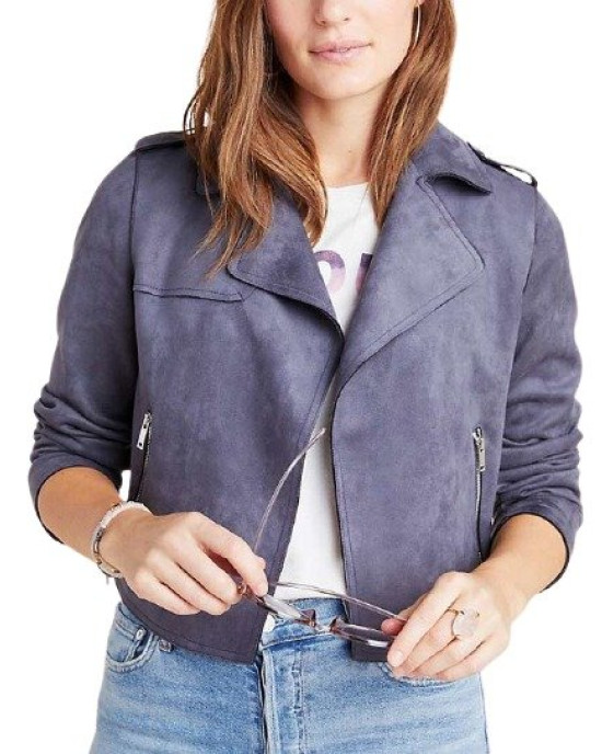 Jessica Davis Season 4 Grey Moto Jacket Jessica Davis Season 4 Grey Moto Jacket