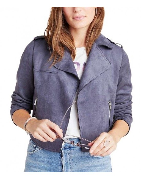 Jessica Davis Season 4 Grey Moto Jacket