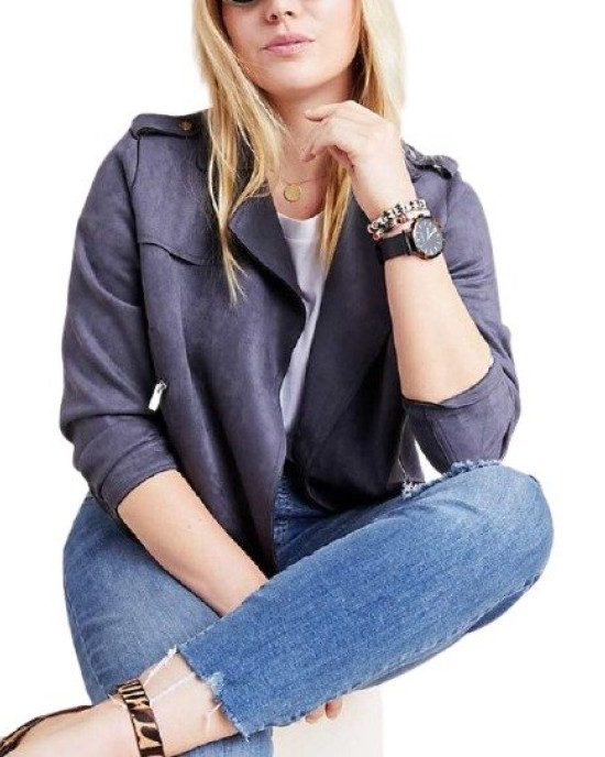 Jessica Davis Season 4 Grey Moto Jacket Jessica Davis Season 4 Grey Moto Jacket