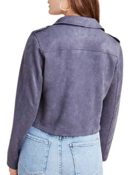Jessica Davis Season 4 Grey Moto Jacket Jessica Davis Season 4 Grey Moto Jacket