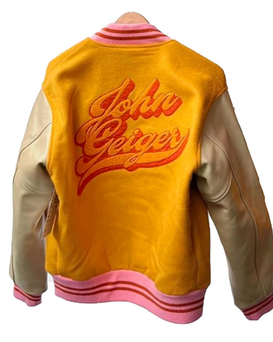 John Geiger Gold and Beige Varsity Jacket John Geiger Gold and Beige Varsity Jacket