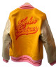 John Geiger Gold and Beige Varsity Jacket John Geiger Gold and Beige Varsity Jacket