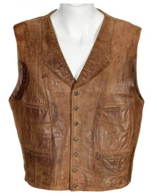 John Wayne Brown Leather Vest