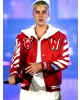 Justin Bieber Red Varsity Jacket Justin Bieber Red Varsity Jacket