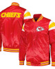 Kansas City Chiefs Red and Gold Varsity Satin Jacket Kansas City Chiefs Red and Gold Varsity Satin Jacket