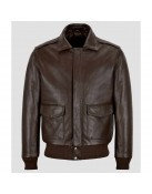 Kendall Jenner Brown Bomber Leather Jacket