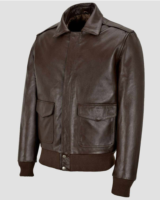 Kendall Jenner Brown Bomber Leather Jacket Kendall Jenner Brown Bomber Leather Jacket