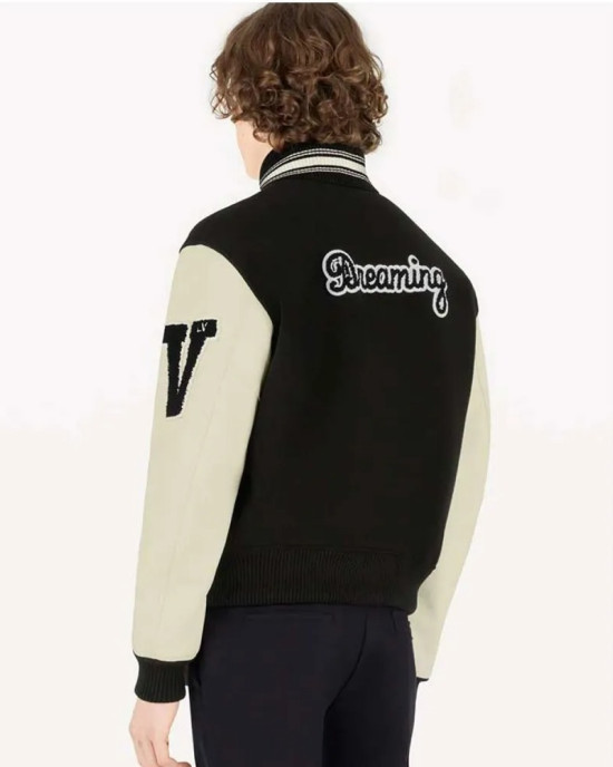 Kenya Barris Blackaf Black and White Letterman Jacket Kenya Barris Blackaf Black and White Letterman Jacket
