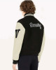 Kenya Barris Blackaf Black and White Letterman Jacket Kenya Barris Blackaf Black and White Letterman Jacket