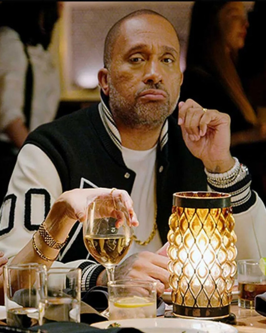 Kenya Barris Blackaf Black and White Letterman Jacket Kenya Barris Blackaf Black and White Letterman Jacket