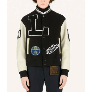 Kenya Barris Blackaf Black and White Letterman Jacket