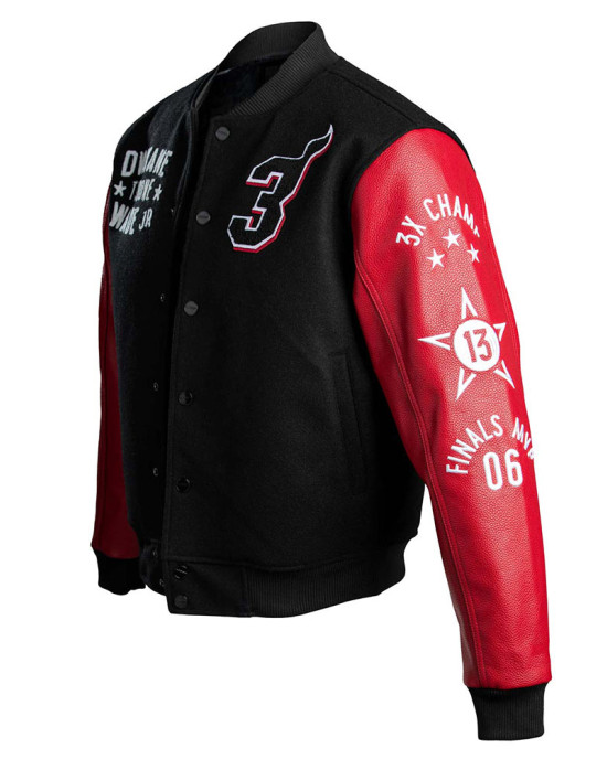 L3GACY Dwyane Wade Black & Red Letterman Jacket L3GACY Dwyane Wade Black & Red Letterman Jacket