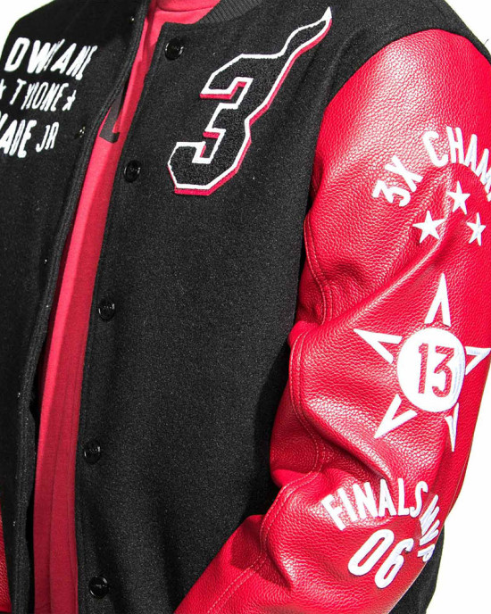 L3GACY Dwyane Wade Black & Red Letterman Jacket L3GACY Dwyane Wade Black & Red Letterman Jacket