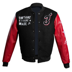 L3GACY Dwyane Wade Black & Red Letterman Jacket