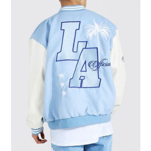LA Baby Blue Wool Varsity Jacket