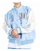 LA Baby Blue Wool Varsity Jacket