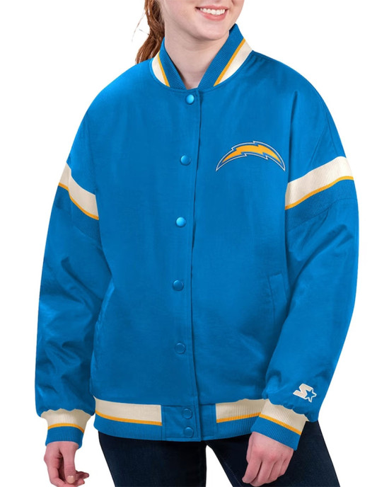 LA Chargers Tournament Powder Blue Varsity Jacket LA Chargers Tournament Powder Blue Varsity Jacket