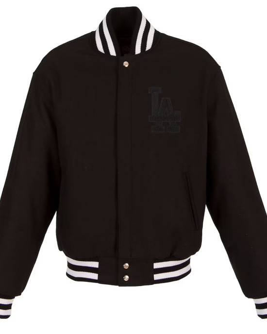 LA Dodgers Black Varsity All Wool Jacket LA Dodgers Black Varsity All Wool Jacket