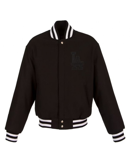 LA Dodgers Black Varsity All Wool Jacket