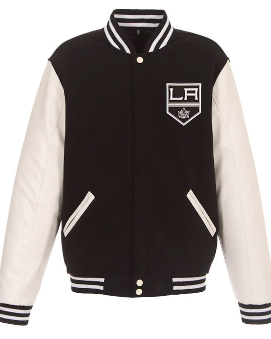 LA Kings Varsity Black and White Jacket LA Kings Varsity Black and White Jacket