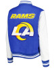 LA Rams Mash Up Royal and White Varsity Jacket LA Rams Mash Up Royal and White Varsity Jacket