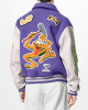 LV Purple and White Cartoon Wool Varsity Jacket LV Purple and White Cartoon Wool Varsity Jacket