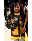 Lakers 2023 North West Black and Yellow Leather Jacket