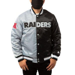 Las Vegas Raiders Black and Grey Bomber Jacket