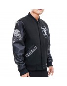 Las Vegas Raiders Logo Black Letterman Jacket