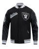 Las Vegas Raiders Script Tail Classic Rib Varsity Jacket Las Vegas Raiders Script Tail Classic Rib Varsity Jacket