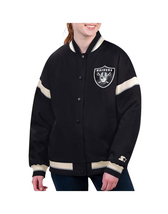 Las Vegas Raiders Tournament Black Varsity Jacket