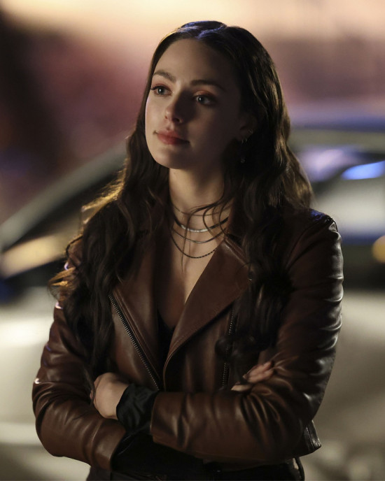 Legacies S04 Danielle Rose Russell Brown Leather Jacket Legacies S04 Danielle Rose Russell Brown Leather Jacket