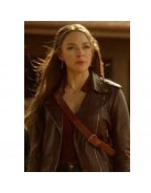 Legacies S04 Danielle Rose Russell Brown Leather Jacket