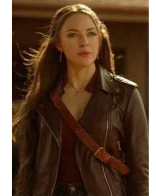 Legacies S04 Danielle Rose Russell Brown Leather Jacket Legacies S04 Danielle Rose Russell Brown Leather Jacket