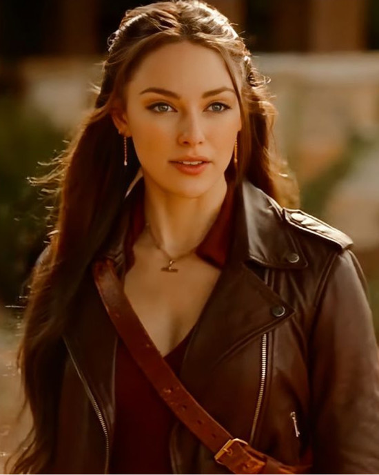 Legacies S04 Danielle Rose Russell Brown Leather Jacket Legacies S04 Danielle Rose Russell Brown Leather Jacket