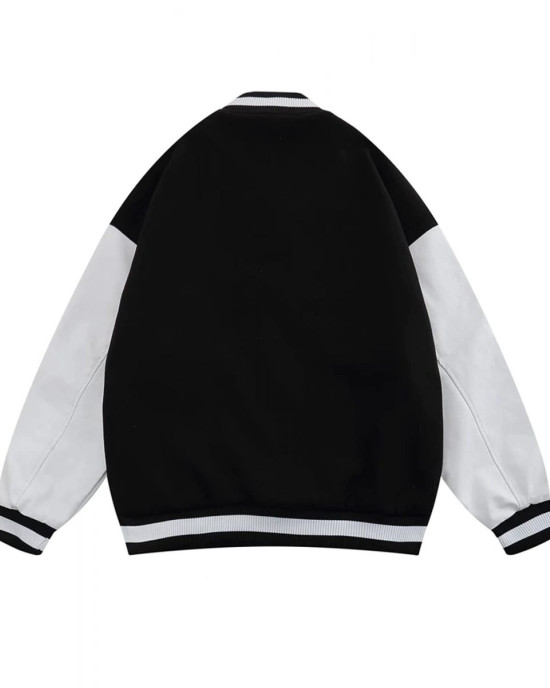 Letterman Blackberry Smoke Embroidered Jacket Letterman Blackberry Smoke Embroidered Jacket